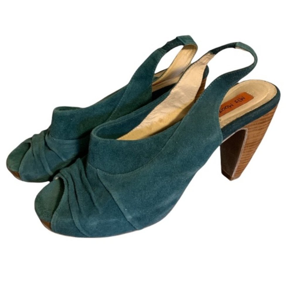 Miz Mooz “Faye” Green Suede Heels - Women’s Size 8